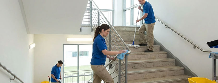 Reinigung des Treppenhauses